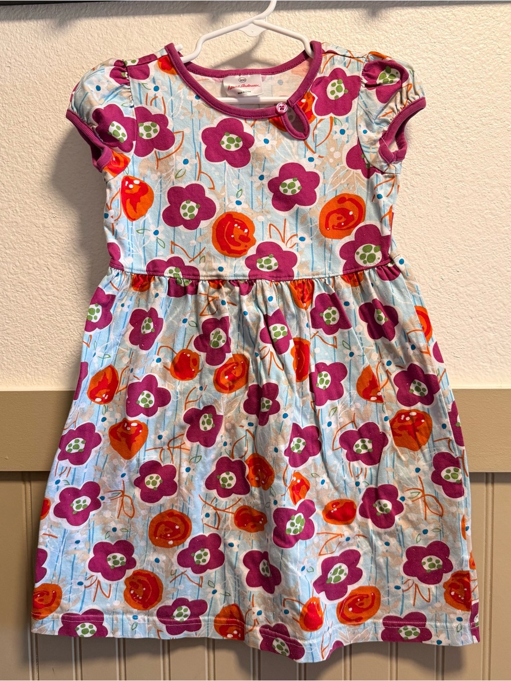 Hanna Anderson Girls' Floral Cotton Dress - Pink & Orange
